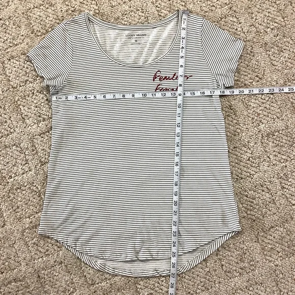 LUCKY BRAND Black-Striped Fearless Female Graphic Tee-Shirt 187 - Picture 8 of 10